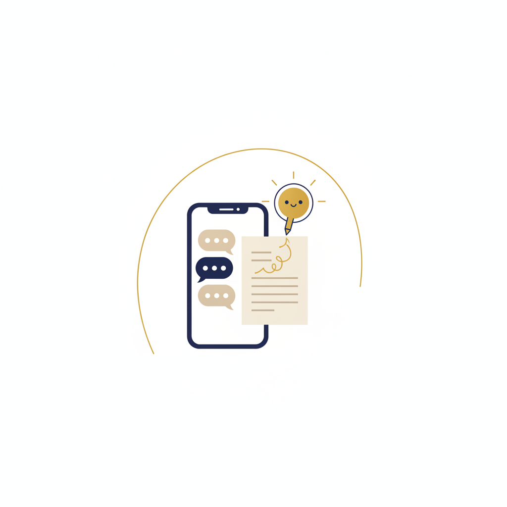 LINEのやりとりからAIが日報を自動で書き上げる仕組みのイラスト
